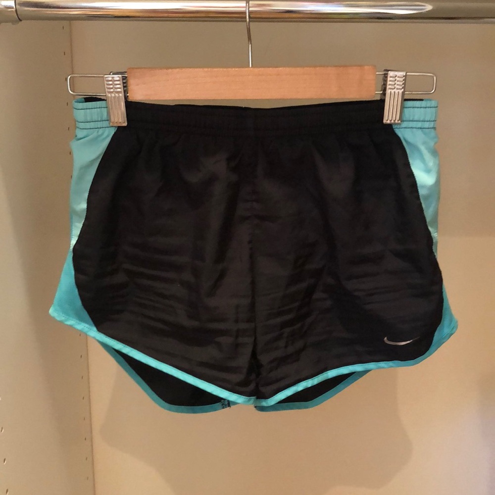 Nike black and teal athletic shorts